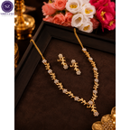 Shringarz Elegant Gold-Plated Floral Necklace & Earrings Set for Women | Crystal Studded Fashion Jewellery