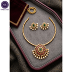 Shringarz Royal Kundan Pearl Pendant Necklace Set for Women | Gold-Plated Traditional Ethnic Jewellery